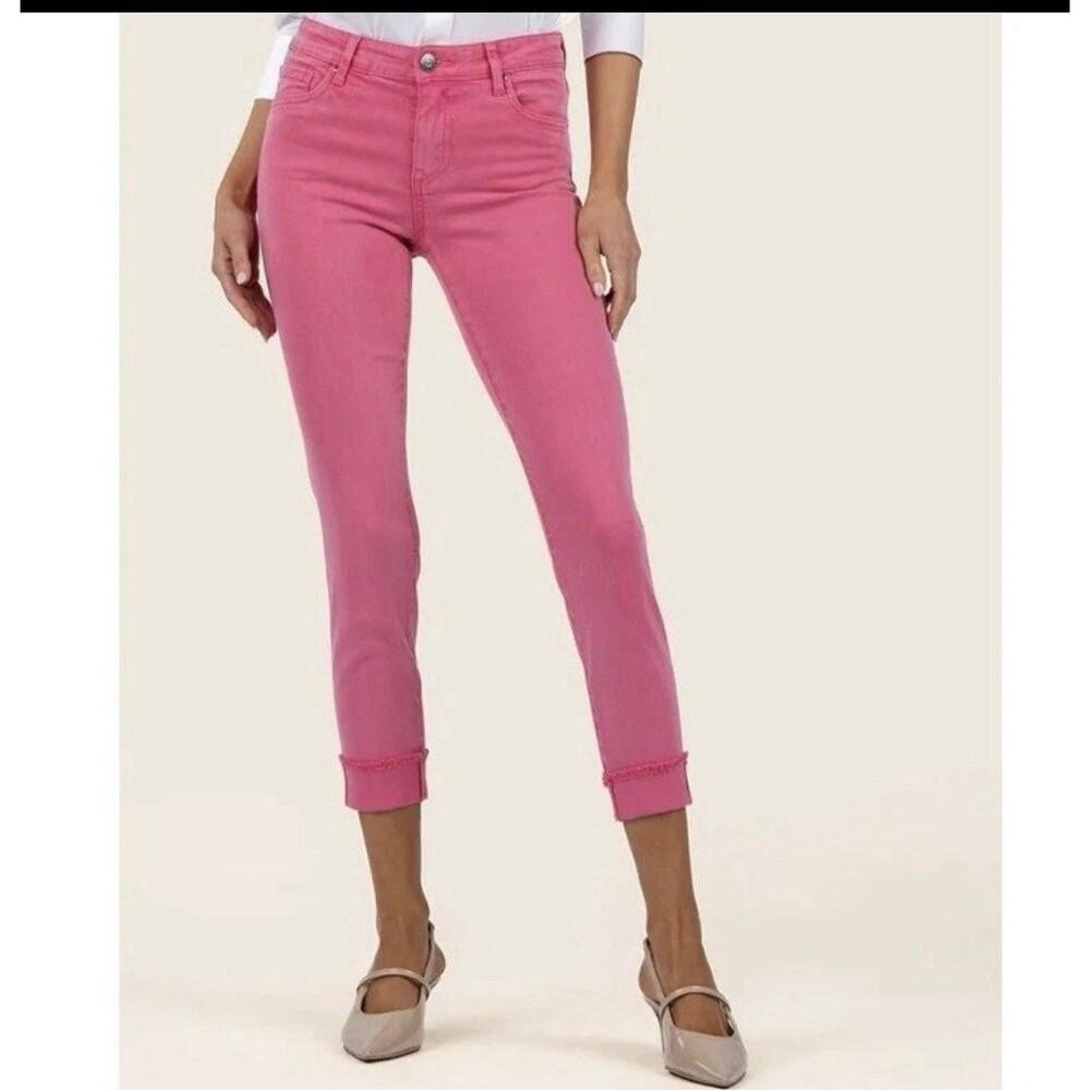 KUT From the Kloth Amy Crop Straight Leg Jeans Women's Size 4 Stretch Pockets C1
